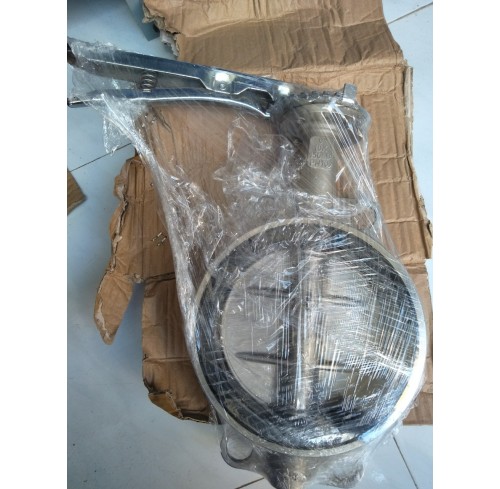 Van bướm tay gạt DN80 bằng gang Kizt